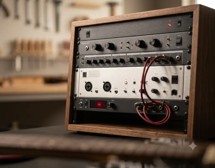 Rack de electrónica del estudio